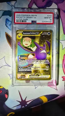 2025 POKEMON EN-DESTINED RIVALS HYPER RARE TEAM ROCKET'S CROBAT EX 242 PSA 10 - Image 1