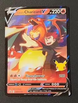 Pokemon Celebrations Lance's Charizard v SWSH133 Black Star Promo NM Condition - Image 1