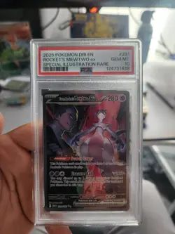 2025 POKEMON DRI SPECIAL ILLUSTRATION RARE #231 TEAM ROCKET'S MEWTWO EX PSA 10 - Image 1