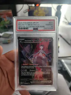 2025 POKEMON DRI SPECIAL ILLUSTRATION RARE #231 TEAM ROCKET'S MEWTWO EX PSA 10 - Image 3
