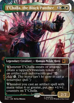 x1 T'Challa, the Black Panther - Borderless M MTG Commander: Marvel Super Heroes - Image 1