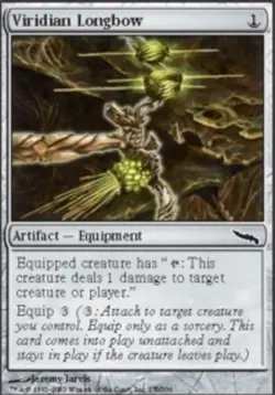 1x Viridian Longbow - Foil Moderate Play, English Mirrodin MTG Magic - Image 1
