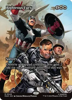 x1 Righteous Fury - Borderless M MTG Marvel Universe M/NM, English - Image 1