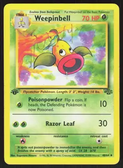 Weepinbell 48/64 Uncommon Jungle Pokemon 1st Edition LP 01-07-40 - Image 1