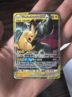 Pokemon Pikachu & Zekrom GX 33/181 SM-Team Up TAG TEAM GX Holo Ultra Rare - Image 1