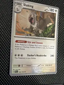 Pokemon Slaking 162/193 Cosmos Holo Burp Swirl Near Mint - Image 2