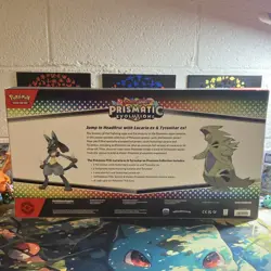 Pokemon Prismatic Evolutions Lucario & Tyranitar Premium Collection Box - Image 3
