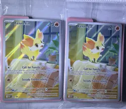 Pokemon TCG 2x NM Fennekin Promo MEP EN 080 Holo + Chaos Rising ETB dividers - Image 1