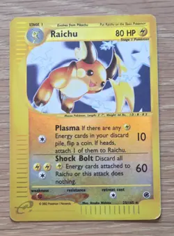 Pokemon Raichu (25) Holo Holo Rare Expedition 025/165 LP-/MP+ - Image 1