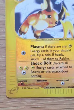 Pokemon Raichu (25) Holo Holo Rare Expedition 025/165 LP-/MP+ - Image 5