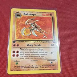 WotC Kabutops 24/62 Fossil 1st edition Rare 60 HP English 1999 Pokemon TCG - Image 1