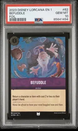2023 Disney Lorcana Befuddle Foil (Pre-Errata/Error) 62/204 PSA 10 Gem Mint - Image 1