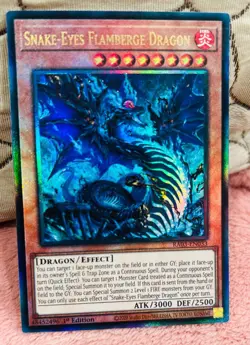 Yugioh! Snake-Eyes Flamberge Dragon RA03-EN033 Prismatic Collector's Rare PCR NM - Image 1