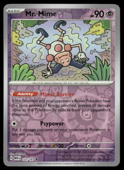 Mr. Mime 151 122/165 Rare Reverse Holo Pokemon Near Mint - Image 1