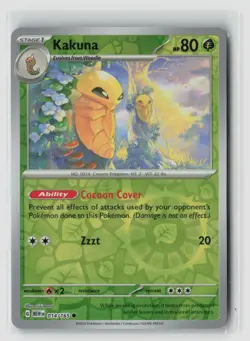 Kakuna #014/165 Sv Scarlet & Violet 151 Common Reverse Holo Pokemon TCG NM - Image 1