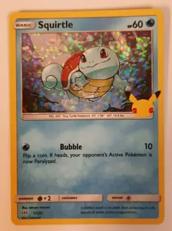 Pokemon SQUIRTLE 25th Anniversary McDonald's 17/25 HOLO Promo Card 2021 - Image 1
