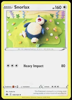 Crown Zenith Snorlax 109/159 Rare Pokemon NM/M - Image 1