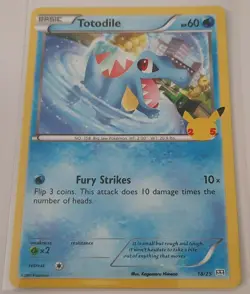 Pokemon TOTODILE 25th Anniversary McDonald's 18/25 NON-HOLO Promo Card 2021 - Image 1