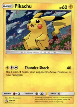 Pikachu - SM206 Holo Promo Sun & Moon Promo Pokemon Lightly Played - Image 1