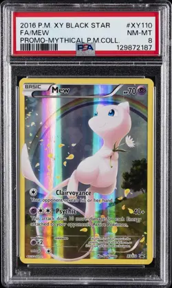 2016 POKEMON XY BLACK STAR PROMO MYTHICAL POKEMON COLLECTION FULL ART/MEW PSA 8 - Image 1