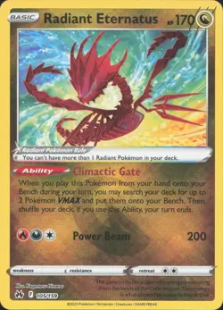 Radiant Eternatus 105/159 Radiant Rare Crown Zenith Pokemon Near Mint - Image 1