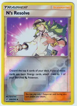 N's Resolve Uncommon SM - Cosmic Eclipse 200/236 MP Pokemon TCG Reverse Holo - Image 1