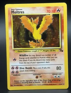 Pokemon Moltres Fossil 12/62 Holo Rare Unlimited English 1999 - Image 1