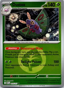 Dustox (Energy Symbol Pattern) 015/217 Ascended Heroes Pokemon Reverse Holo NM - Image 1