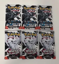 Pokemon TCG Scarlet & Violet Black Bolt And White Flare Booster Pack Lot Of 6 - Image 1