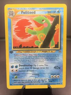 Pokemon TCG 1st Edition Politoed Neo Discovery 27/75 Non Holo Rare WOTC VTG 2001 - Image 1