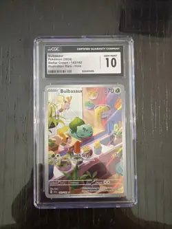 CGC 10 Gem Mint Bulbasaur 143/142 Illustration Rare Holo Stellar Crown Pokemon - Image 1