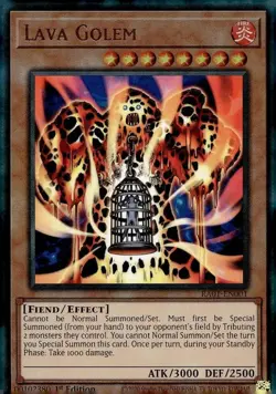 YUGIOH Lava Golem RA01-EN001 Ultimate Rare 1st NM - Image 1