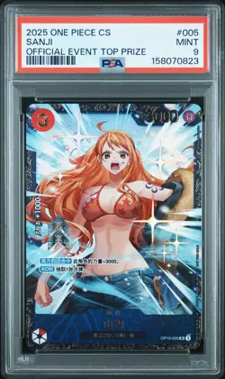 2025 ONE PIECE SIMPLIFIED CHINESE PROMOS OFFICIAL EVENT TOP PRIZE SANJI PSA 9 - Image 1