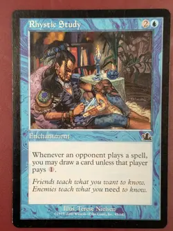 Rhystic Study Prophecy MTG 45/143 Near Mint Commander Staple - Image 1