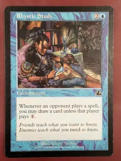 Rhystic Study Prophecy MTG 45/143 Near Mint Commander Staple - Image 1