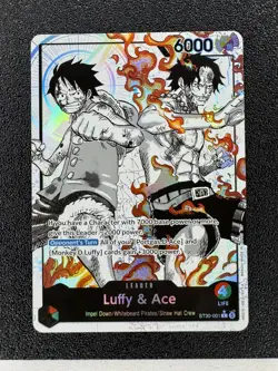ST30-001 Luffy & Ace leader Alt Art (Parallel) One Piece Card Game ENGLISH NM - Image 1