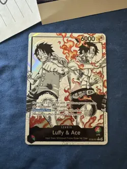 ST30-001 Luffy & Ace leader Alt Art (Parallel) One Piece Card Game ENGLISH NM - Image 1