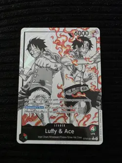 ST30-001 Luffy & Ace Leader Alt Art (Parallel) One Piece Card Game ENGLISH SD NM - Image 1