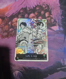 ST30-001 Luffy & Ace leader Alt Art (Parallel) One Piece Card Game ENGLISH NM - Image 1