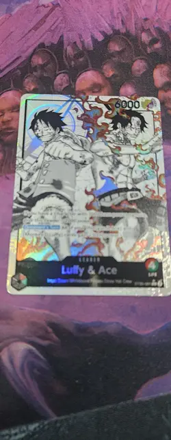 ST30-001 Luffy & Ace leader Alt Art (Parallel) One Piece Card Game ENGLISH NM - Image 3