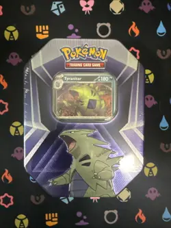Pokemon TCG Tyranitar Triple Whammy Collector's Tin SEALED 3 Packs + 3 Foil Card - Image 1