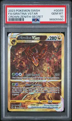 PSA 10 GEM MINT Crown Zenith Giratina VSTAR GG69/GG70 Secret Rare Pokemon Card - Image 1