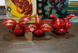 Bakugan B1 Pyrus Griffon, Dragonoid, & Robotallion Red Dan Kuso Set W/ Cards! - Image 3