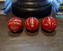 Bakugan B1 Pyrus Griffon, Dragonoid, & Robotallion Red Dan Kuso Set W/ Cards! - Image 4