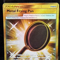 Pokemon Metal Frying Pan Trainer Card Gold Secret Rare Holo 144/131 - Image 3