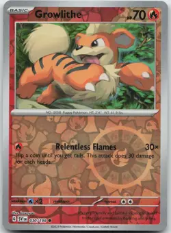 Growlithe 030/198 Common Scarlet & Violet Pokemon Reverse Holo Near Mint - Image 1