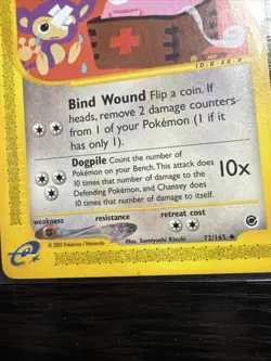 Pokemon TCG Chansey Expedition Base Set 72/165 2002 E Reader MP - Image 3