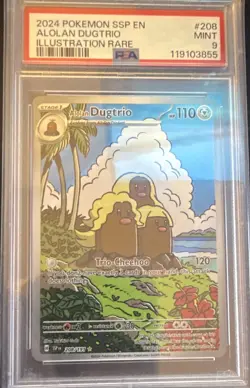 Alolan Dugtrio 208/191 Sv08: Surging Sparks Illustration Rare Holo PSA 9 - Image 1