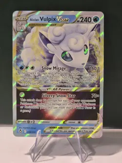 Alolan Vulpix VSTAR 034/195 Ultra Rare Sword & Shield Silver Tempest Pokemon NM - Image 1