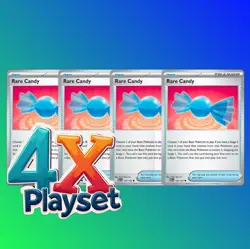Pokemon TCG Rare Candy 125/132 Mega Evolution ME01 Playset 4x NM - Image 1